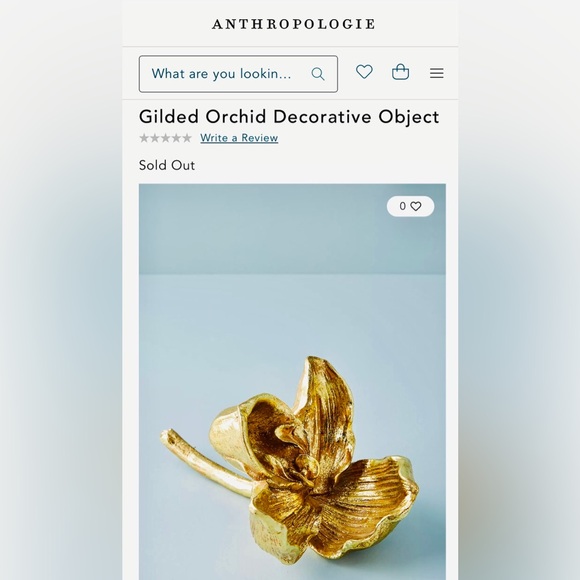 A SET OF 3 ANTHROPOLOGIE Metallic Gold Gilded Orchid Accents. NEW Condition! ⚜️ - Picture 2 of 11